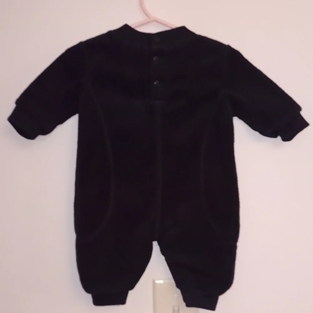 Vintage Miniwear One Piece Navy Blue Fleece Winter Bear Jumper Size 0-3 …
